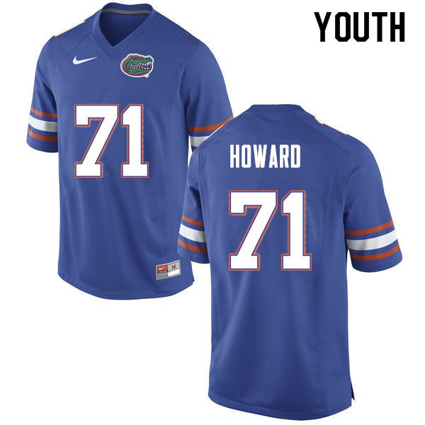 Youth #71 Chris Howard Florida Gators College Football Jersey Blue